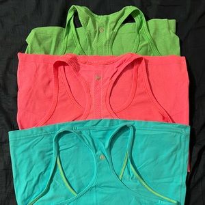 Lululemon Set of 3 Tank Tops Size 12